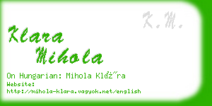 klara mihola business card